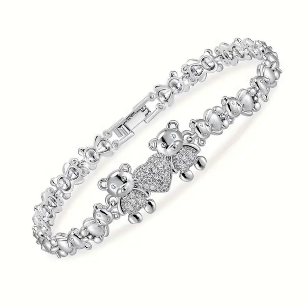 Rhinestones Teddy Bear tennis bracelet.